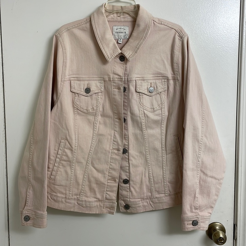 Torrid Light Pink Denim Jacket Size 3